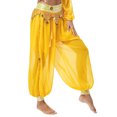 thumbnail image 3 of Jhaoyu Womens Belly Dance Pants Baggy Harem Pants Indian Dance Costume Trousers Halloween Cosplay Yellow One Size, 3 of 8
