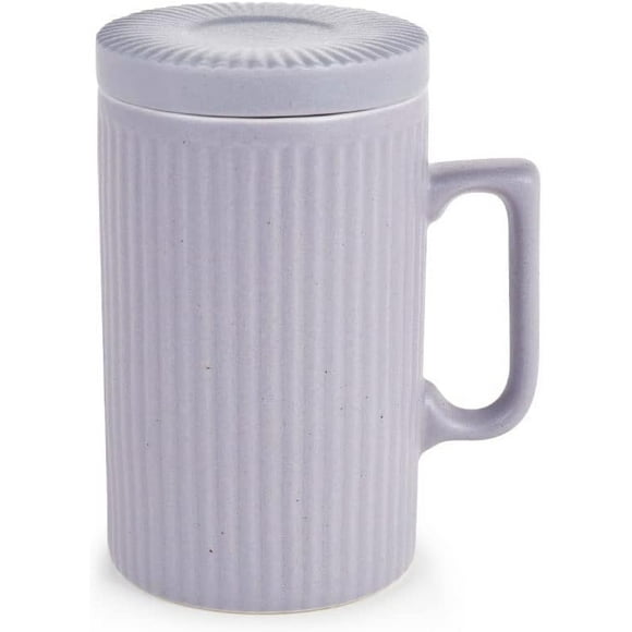 shiyou-Coffee Mug with Lid, 16oz Coffee mug and Tea cup with Coaster - Suitable for Dishwasher and Microwave (Purple)