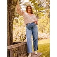 thumbnail image 6 of ELOQUII Elements Puff Sleeve Blouse, Women's Plus Sizes 14-24, 6 of 7