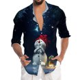 thumbnail image 3 of Playeras Deportivas Para Hombre, Camiseta De Manga Corta Con Solapa Y Estampado Digital 3D De Papá Noel Navideño, 3 of 7