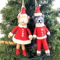 thumbnail image 3 of Holiday Ornament Mr & Mrs Cat Clause Set/2 Felt Kitten Santa Stand Hang Wo2033, 3 of 3