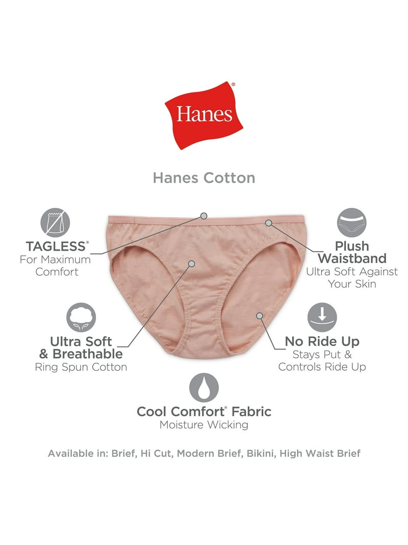 Hanes Women's Breathable Cotton Brief Underwear, White or Assorted