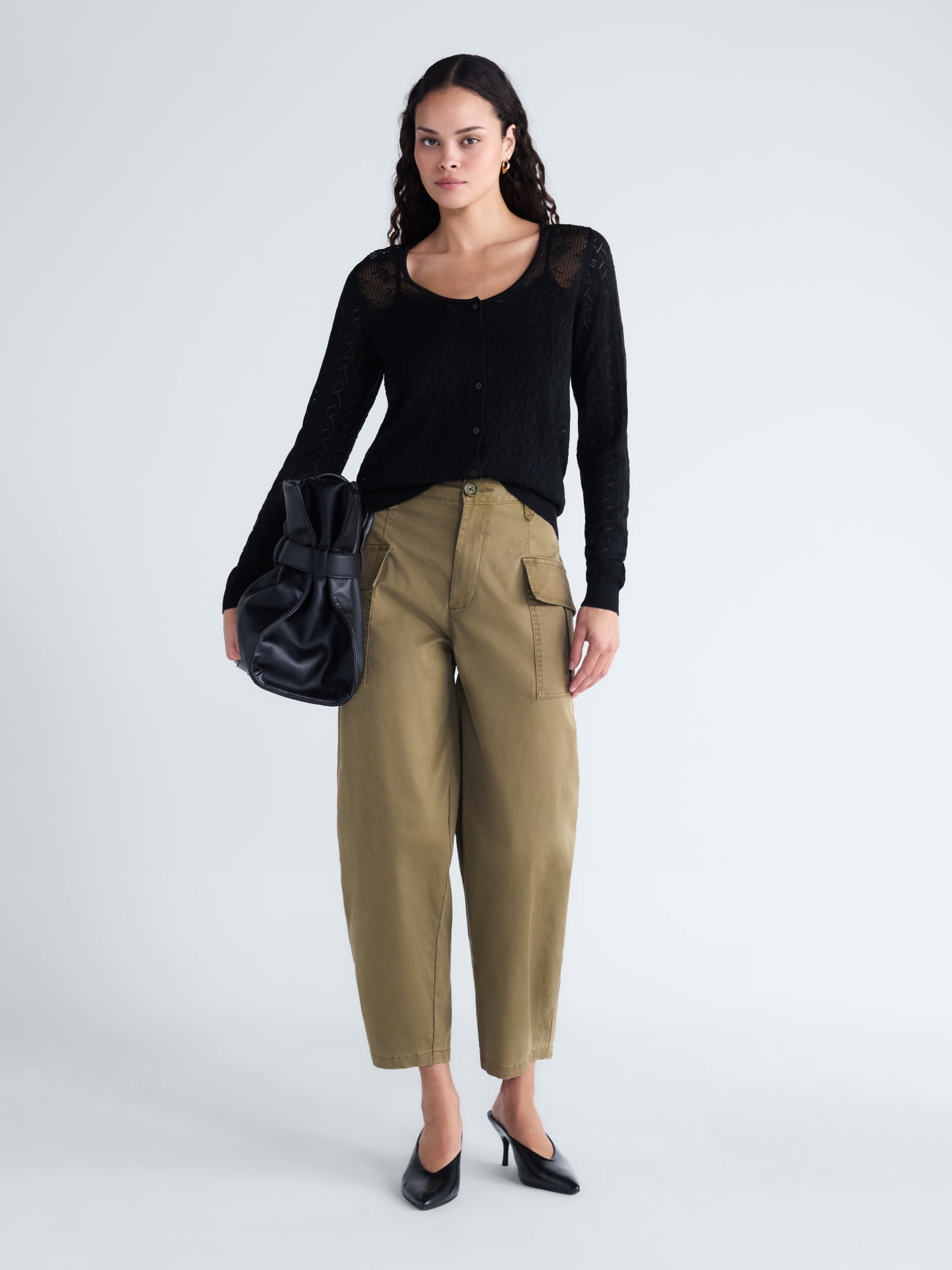 Scoop Women's and Women's Plus Tapered Cargo Trousers, 26'' Inseam, Sizes 0-28W