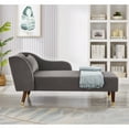thumbnail image 2 of Miniyam Velvet Chaise Lounge, Upholstery Accent Chaise Chair with Pillow for Living Room Bedroom, Left Armrest, Gray, 2 of 7