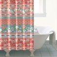 thumbnail image 4 of Pink Pioneer Flower Striped Pattern Shower Curtain 72"x84" ,Bathroom Decorative Shower Curtains Set with 12 Hooks,Modern Waterproof Washable Shower Curtain, 4 of 6