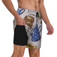 thumbnail image 3 of Picia Antique Vintage Teapot Coffee Grinder pattern Mens Swim Trunks with Compression Liner Stretch Beach Shorts Quick Dry with Zipper Pockets No-Chafing Board Shorts-X-Large, 3 of 9