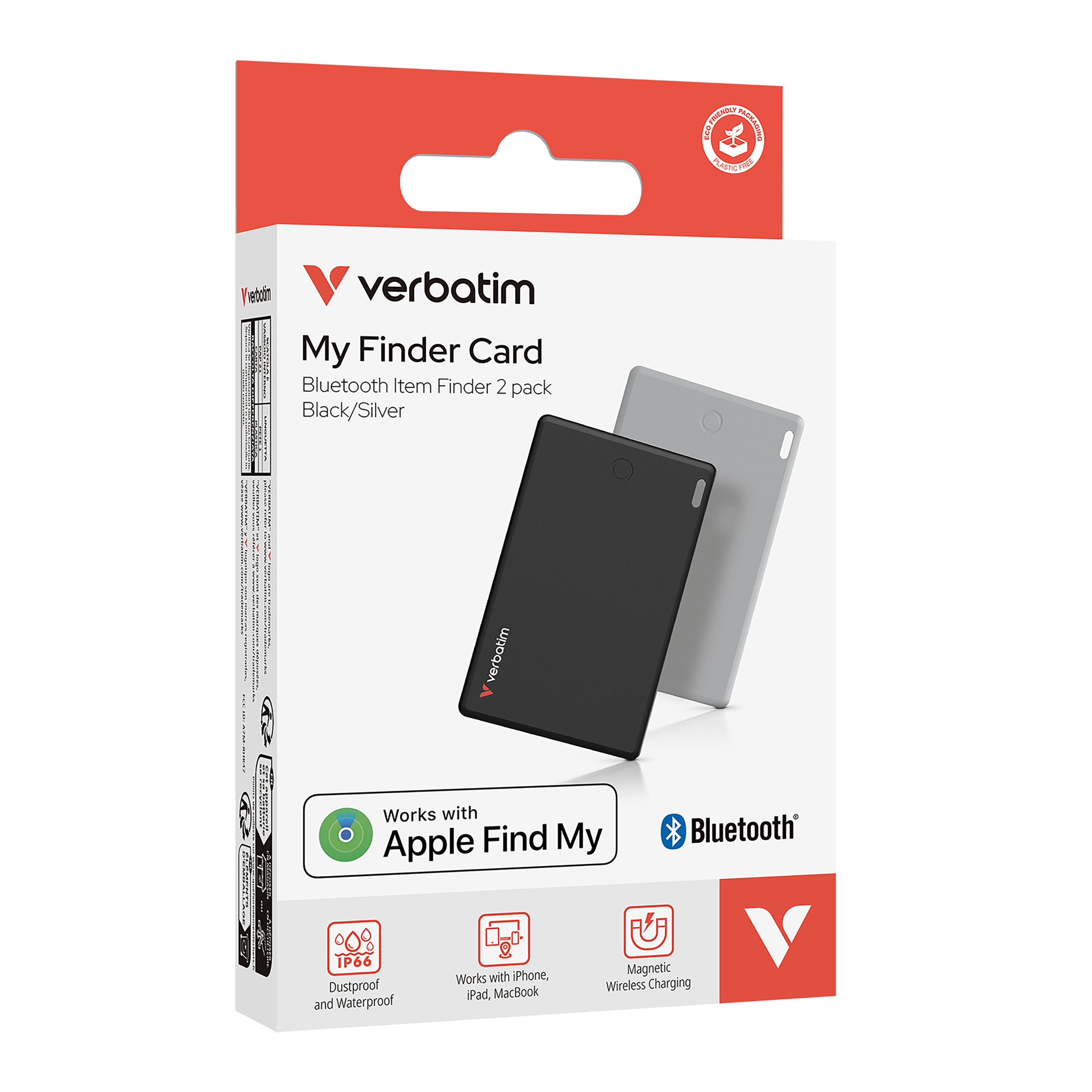 Verbatim My Finder Bluetooth Card, 2pk -Black, Silver