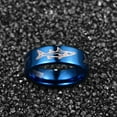 thumbnail image 2 of Men Women 8mm Tungsten Carbide Plating Blue Ring Laser Fish Pattern, 2 of 5