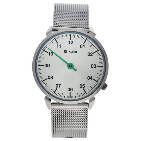 KU15-0023 Bracelet Montre en Maille d'Acier Inoxydable Argent/vert par Kulte pour Unisexe - 1 Pce Montre