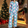 thumbnail image 4 of Christmas Pajamas 100% Cotton Womens Pajamas Set 2 Piece Soft Button-Down Xmas PJs Set Sleepwear Loungewear S-XXL, 4 of 5