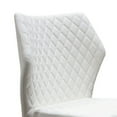 thumbnail image 3 of Diamond Tufted Leatherette Dining Chair with  Metal Legs, White, Set  of Four- Saltoro Sherpi, 3 of 5