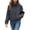 Dark Gray, variant on Women's Stand Collar Button Up Long Sleeve Cropped Jacket, Casual Wool Blend Outerwear with Pockets ,Women's S-L