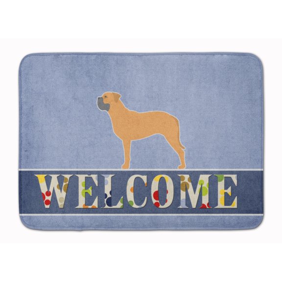 Bullmastiff Welcome Machine Washable Memory Foam Mat