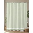thumbnail image 4 of Shower Curtain Green Stripe Bathroom Curtains with Hooks, Waterproof Fabric Stripe Sage Green Bath Shower Curtains Set for Bathroom Bathtubs Decor 36x72 Inch, 4 of 8