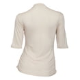 thumbnail image 2 of eVogues Plus Size Lace Up Mock Neck Top Ivory, 2 of 3