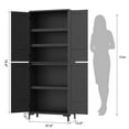 thumbnail image 5 of Accreate 71 Inch Tall Storage Cabinet, Kitchen Pantry 5 Tier Bathroom Cabinet with 4 Doors Adjustable Shelves for Kitchen, Dining Room, Bathroom, 5 of 9