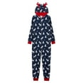 thumbnail image 2 of PatPat Blue Mosaic Family Matching Moose Print Christmas Hooded Onesies Pajamas (Flame Resistant),Unisex,Sizes Baby-Kids-Adult,2-Piece, 2 of 10