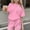 Pink, variant on Babcutegg Kids Summer Two-Piece Outfit – Printed Round-Neck Short Sleeve Top & Matching Shorts Set for Girls Red Size 7-8