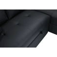 thumbnail image 2 of Donovan 84.5"W Black PVC Fabric Sleeper Sectional w/USB+Cupholders+Storage Arms, 2 of 7