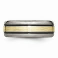 thumbnail image 3 of 14K Two-Tone Titanium Ring Band Wedding Yellow Gold, 3 of 6