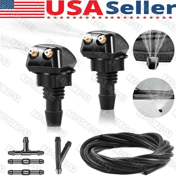 2PCS Universal Car Windscreen Front Window Washer Wiper Sprayer Nozzle Spray Jet