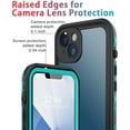 thumbnail image 2 of for iPhone 13 Case Waterproof Shockproof Dustproof Full-Body Sturdy with Camera Lens Protector and Built-in Screen Protector,Underwater Full Sealed Cover Protective for iPhone 13 (Teal), 2 of 13