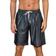 thumbnail image 5 of INSPIRE CHIC Shiny Shorts for Men's Metallic Drawstring Nightclub Disco Glitter Party Plaid Short Pants 28 Black, 5 of 5