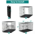 thumbnail image 4 of CL.HPAHKL 36 Inch Double Door Folding Portable Metal Dog Crates for Medium Dogs, Medium Dog Cages with Removable Trays, Locks, Divider Panel, Handle Dog Kennel for Travel, Outdoor, Carry, Home, Black, 4 of 7