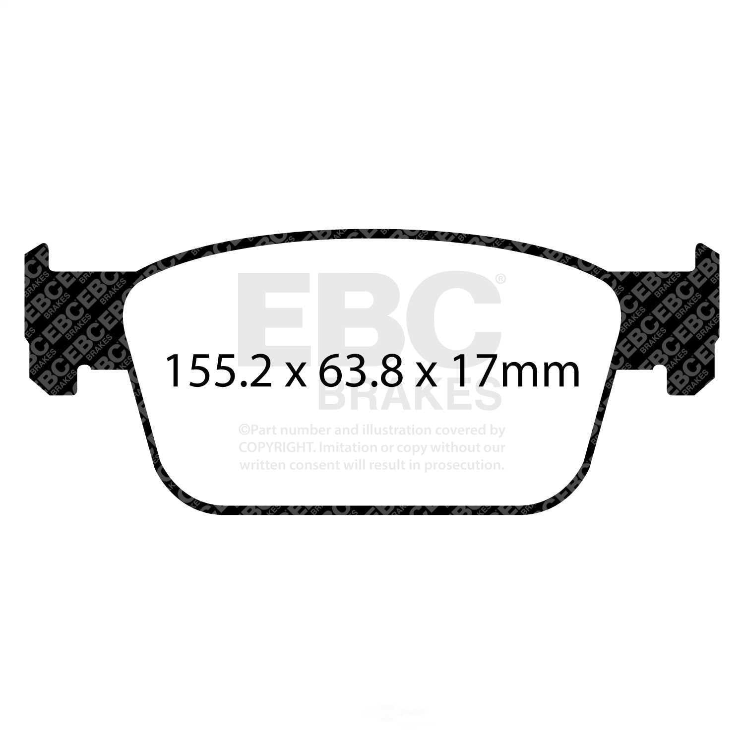 EBC Brakes Redstuff Premium Fast Street Pad For All Engine Sizes Fits select: 2017-2020 AUDI A4, 2017-2020 AUDI A4 ALLROAD
