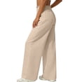thumbnail image 5 of Miluxas Girl's Wide Leg Pants Elastic Waist Summer Boho Palazzo Pants Beach Vacation Casual Trousers Khaki 11-12Years, 5 of 7