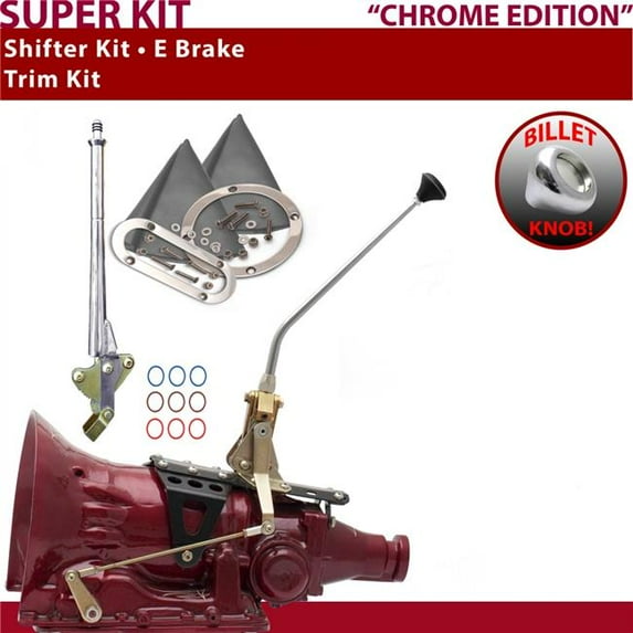 American Shifter 904 Shifter Kit Chrome 12 in. E Brake Trim Kit for F0236