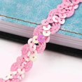thumbnail image 1 of Firefly Hope 55 Yards Metallic Sequin Trim, Woven Braided Glitter Beaded Strip, Wave Rick Rack Ribbon for Sewing, Crafts & Wedding Decor, Pink, 1 of 3