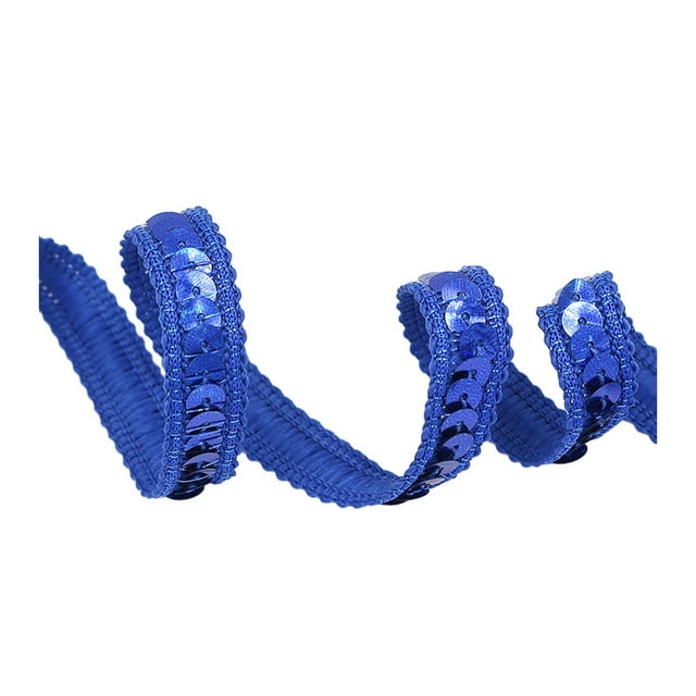 relayinert Handmade Sequined Band Addition To Hair Accessories Collection Sequined Dress Ribbon Sequined Belt royal blue