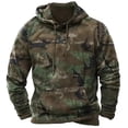 thumbnail image 2 of Camo Hoodies for Men Retro Pullover Sweatshirt with Pocket Spring Fall Hunting Top Camouflage L, 2 of 3