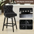 thumbnail image 3 of Tewloss 26" Swivel Bar Stools Set of 4 Leather Counter Height Chairs for Home Kitchen Dining, Black, 3 of 9
