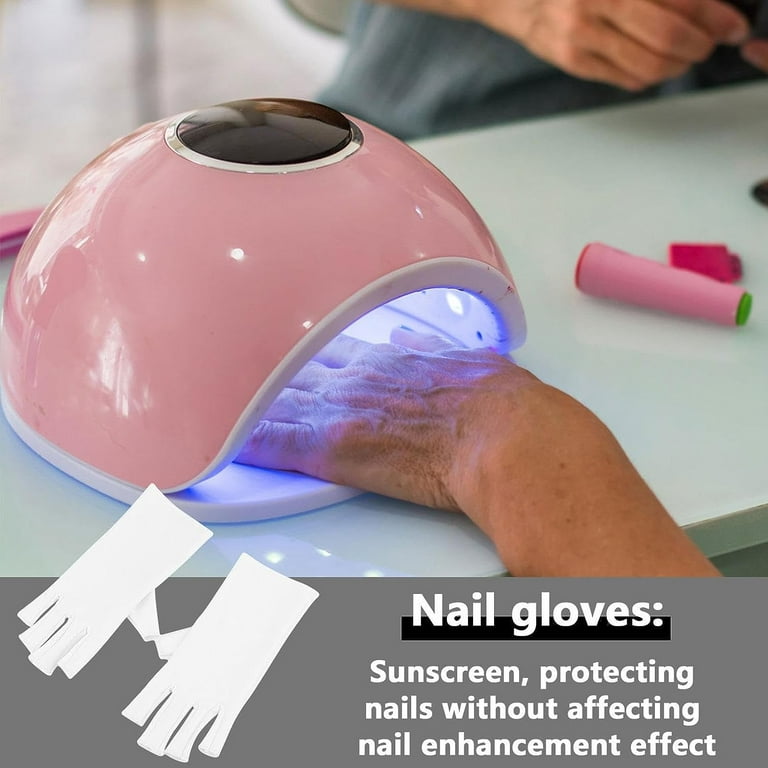 UV Gloves, 8x3in Nail Lamp Manicure, Anti Uv Gloves with Sunburn  Protection, UV Protection Gloves for Manicures Nail Art, Fingerless UV  Light Gloves