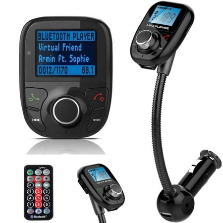 Universial LCD Display Blueto0th Wireless Car MP3 FM Transmitter Modulator Radio Adapter Handsfree Car Kit with Hands-Free Calling, Music Control,Charging Port for iPod, Android Smart Cell phone, (Best Way To Get Music On Your Android Phone)
