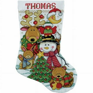 Design Works Counted Cross Stitch Stocking Kit 17 Long-Santa & Kitten (18 Count)