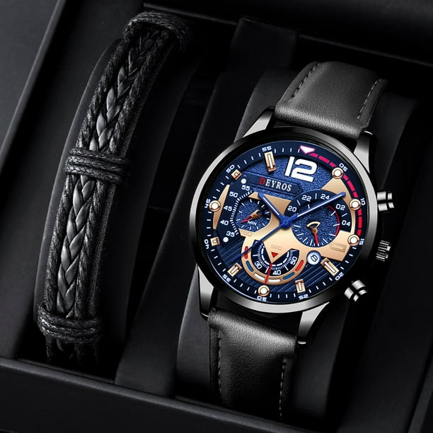 Relojes deportivos de moda para hombre pulsera de cuero de lujo reloj con calendario de cuarzo para hombre reloj luminoso informal de negocios reloj para hombre Tan Jianjun unisex Walmart en