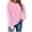 Pink, variant on Horkkom Sweatshirt for Women Solid Color Long Sleeve Crewneck Sweatshirts Casual Pullover Sweatshirts with Zipper L