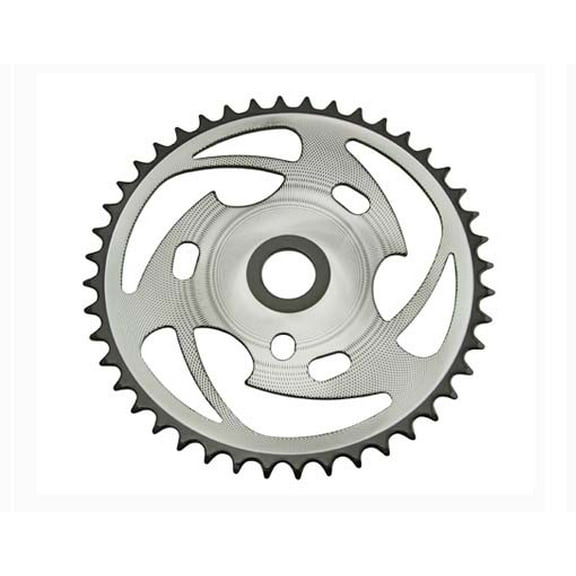 Sprocket Zt7b-d 44t 1/2 X 1/8 Chrome/Black. for bicycles, bikes, for lowriders, beach cruiser, strech bikes, limos