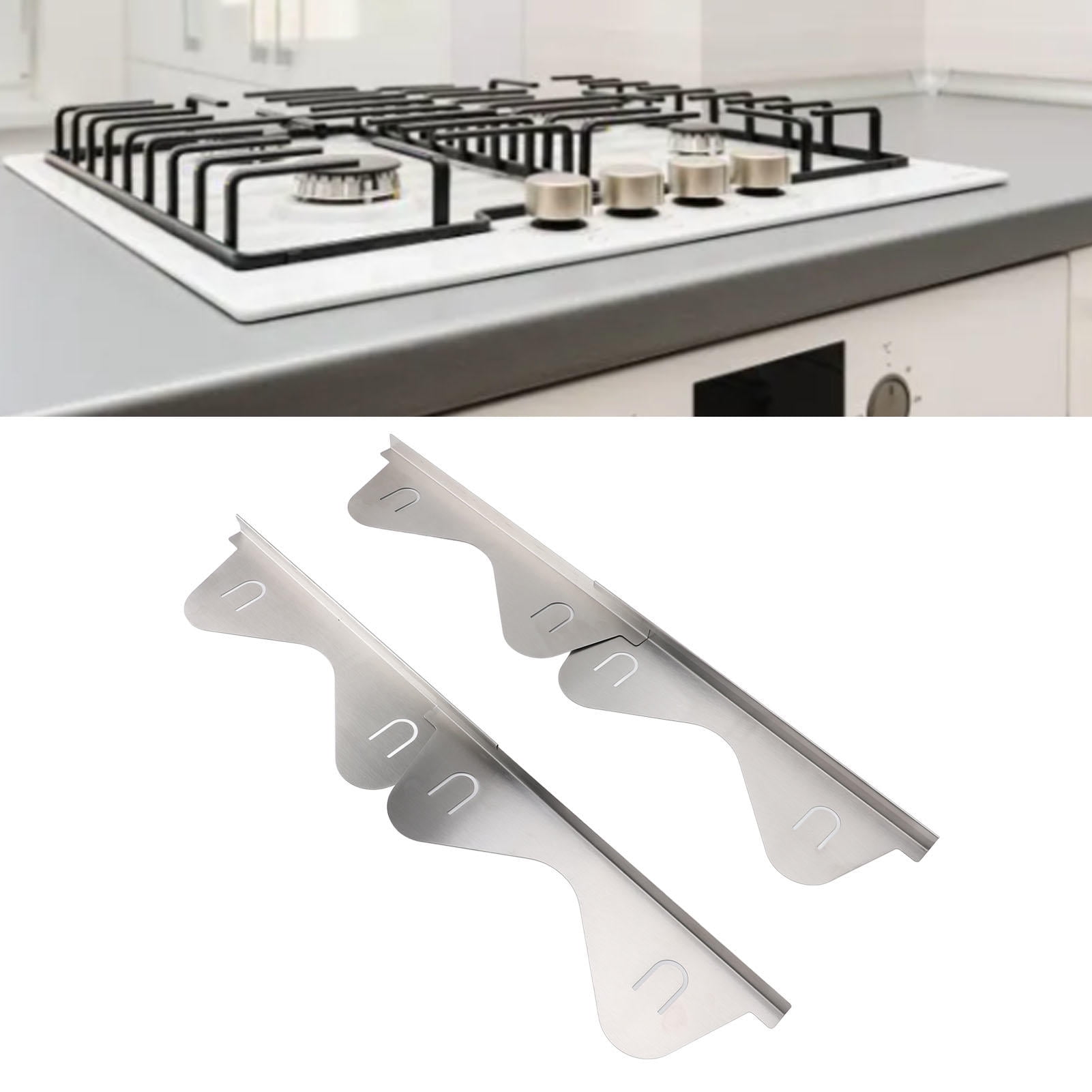 BIMZUC 2-Pack Adjustable Stainless Steel Stove Gap Covers 13.8-27.6in – Heat‑Proof, Dishwasher Safe, Minimalist Kitchen Filler