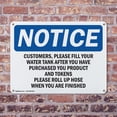 thumbnail image 4 of (2 Pack) Customers Please Fill Your Water Tank After OSHA Notice Sign 14 Inch X 10 Inch Indoor / Outdoor Rust-Free Aluminum Metal Signs for Workplace, Workshop, and Construction Site,, 4 of 8
