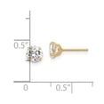 thumbnail image 4 of 14k Yellow Gold Polished 5mm Round Cubic Zirconia Post Earrings 5x5mm Wide Stud Earring for Women, 4 of 4