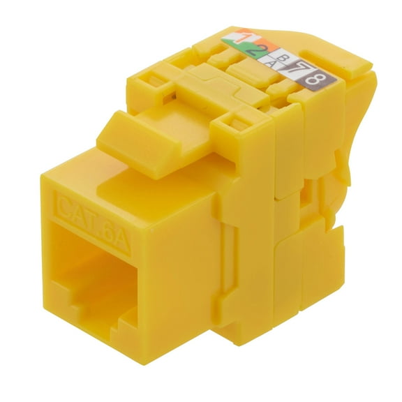 NavePoint CAT6A Unshielded Toolless Keystone Jack 10 pack, Yellow