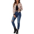 thumbnail image 2 of Chaqueta bomber para mujer Inspire Chic, corte slim, ligera, con cremallera, color beige, 2 of 6
