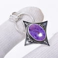 thumbnail image 3 of Purple Charoite - Siberia 925 Sterling Silver Pendant V3411, Solitaire Pendant, Purple Pendant, Oval Pendant, Gift For Her, Charoite Pendant, 3 of 4