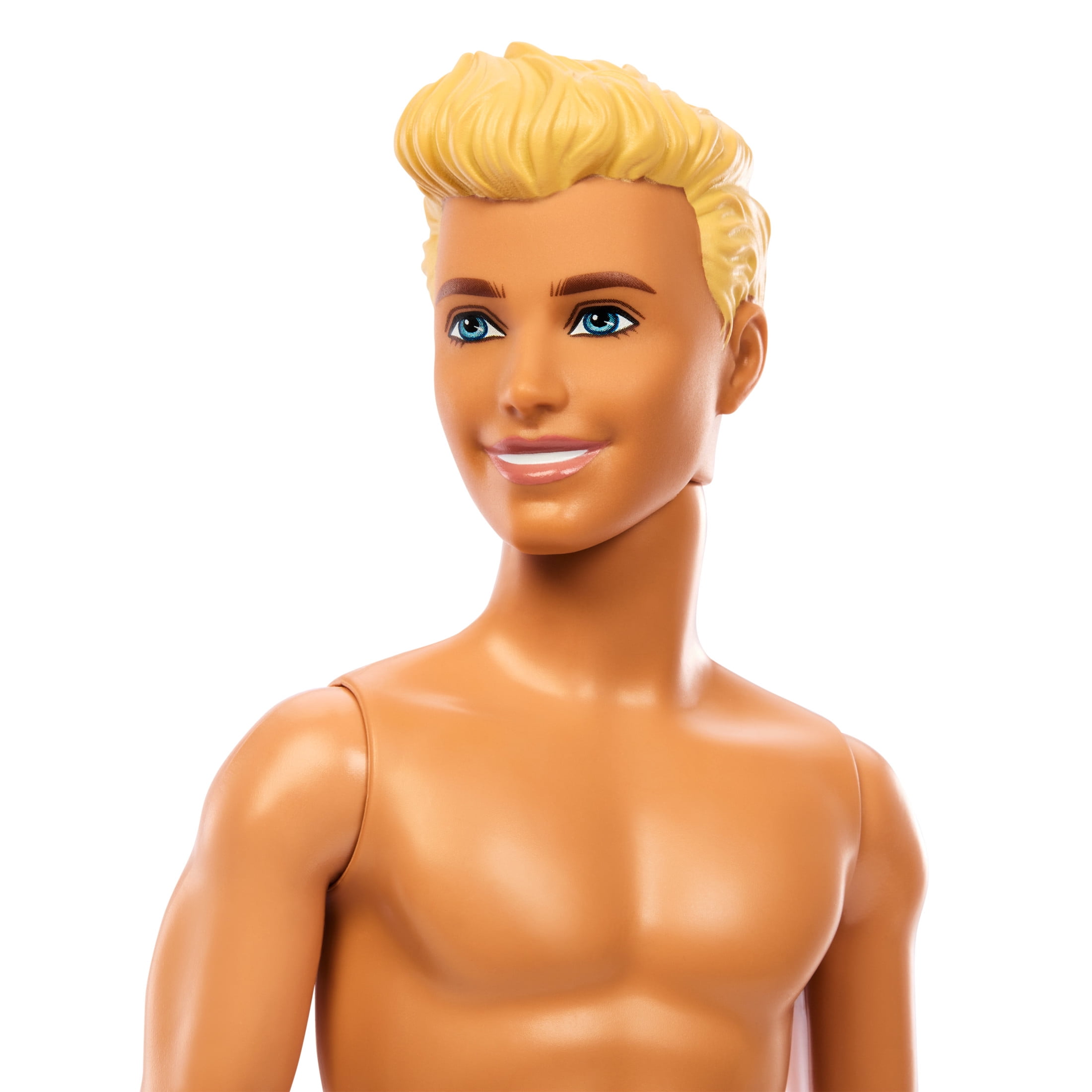 Barbie Beach Day Ken Doll with Blond Hair Wearing Purple Patterned Summer Swimsuit  (图3)
