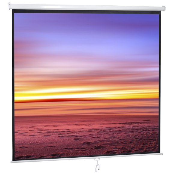SuperDeal 120in HD Movie Projection Screen 1:1 Auto-Lock Projector, White