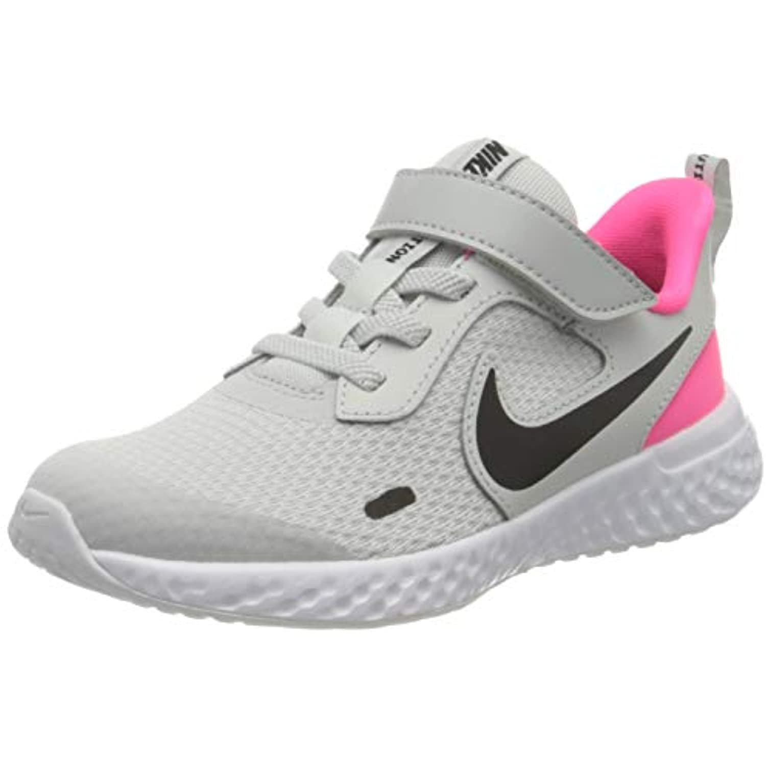Kids Revolution 5 School Velcro Running Shoe (Photon Dust/Black-Hyper Pink, 2.5) - Walmart.com